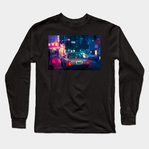 Late night taxi ride Long Sleeve T-Shirt by TokyoLuv